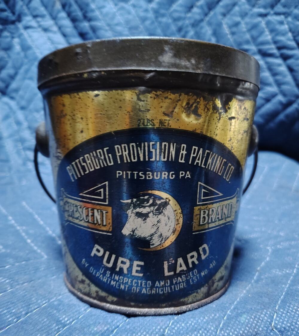 Vintage 2 lb Metal LARD tin